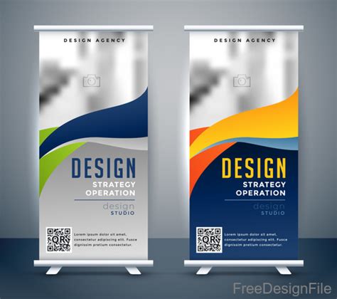 Scroll banners template vector material free download