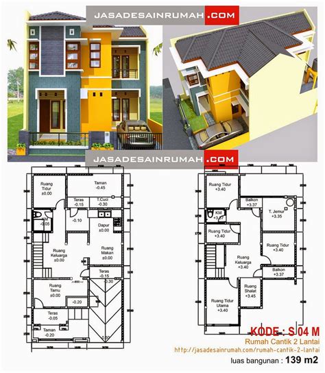 Denah Rumah 2 Lantai Lengkap