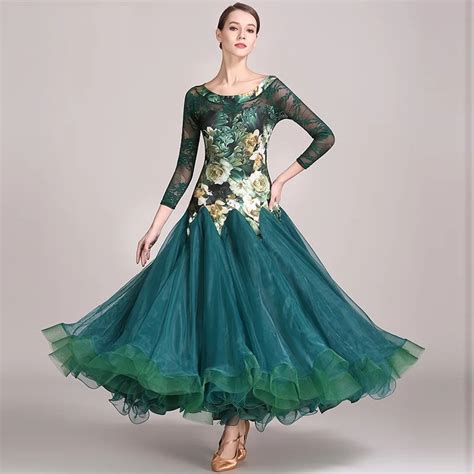 Lady Ballroom Dance Competition Dress Standard Modern Dance Costume ...