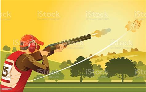 clay pigeon shooter on skeet shooting range stock illustration download image now istock ...