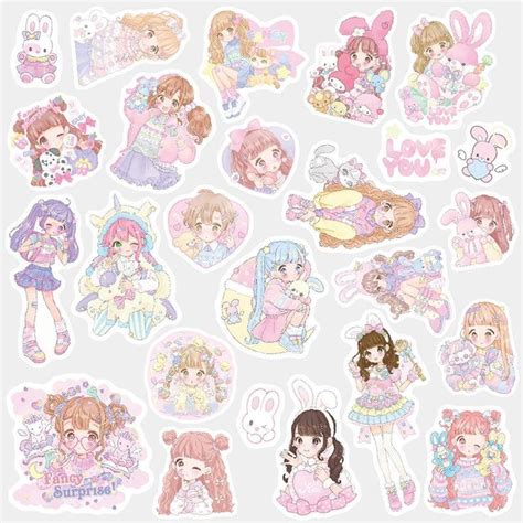 Pink Magic Girl Stickers | Girl stickers, Cute stickers, Kawaii stickers