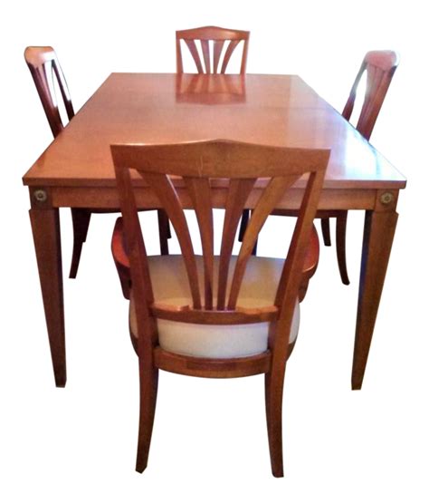 Ethan Allen Dining Table With 4 Chairs | Chairish