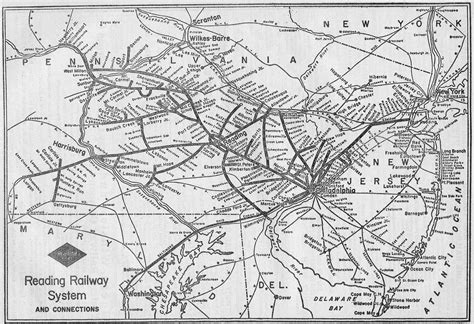 1969 Reading Railroad System Map by Rand McNally & Company