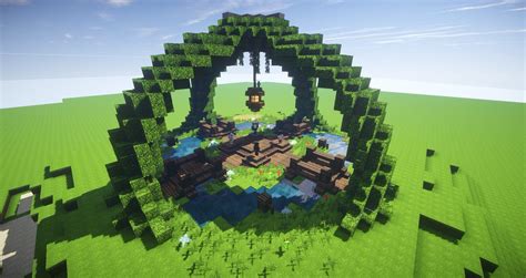 Minecraft Garden with Trees