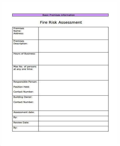 FREE 9+ Fire Risk Assessment Forms in PDF | Excel