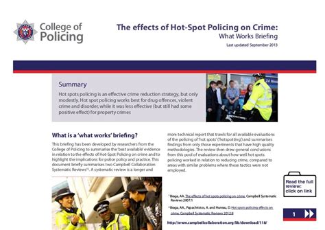 The effects of hot spot policing on crime