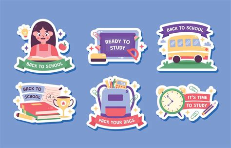 Back To School Sticker Set 5379570 Vector Art at Vecteezy