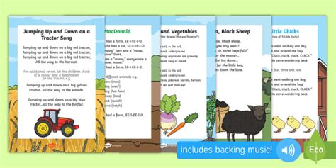 Farm Animal Songs For Preschoolers (teacher made) - Twinkl