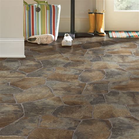 Tarkett Berkshire 12-ft W Cut-to-Length Brown/Blue Stone Look Low-Gloss ...