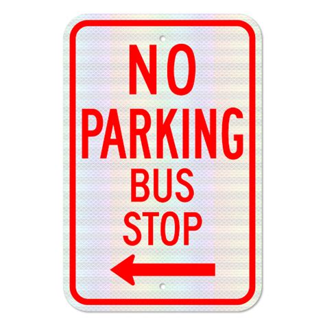 NTSigns. R7-7L-12-HIP | No Parking Bus Stop with Left Arrow