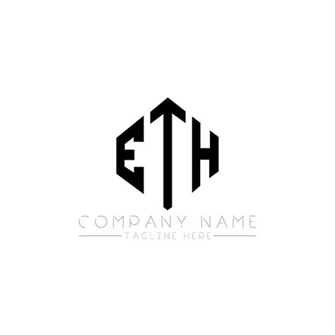 ETH letter logo design with polygon shape. ETH polygon and cube shape ...