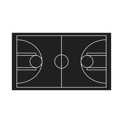 eps10 black vector basketball court icon in simple flat trendy modern style isolated on white ...