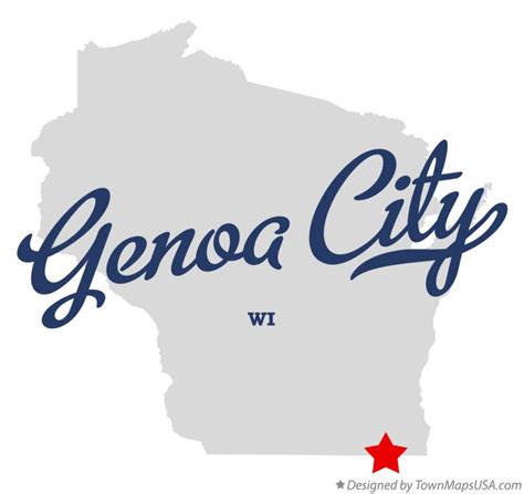 Map of Genoa City, WI, Wisconsin