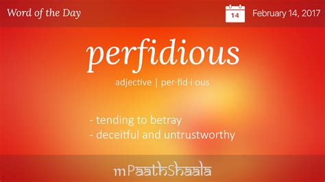 Definitions, Synonyms & Antonyms of perfidious – Word of the Day ...