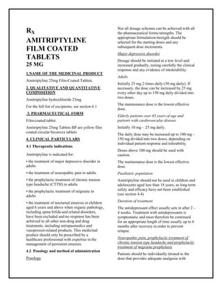 AMITRIPTYLINE TABLETS | PDF