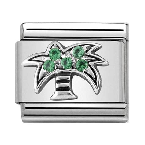 Nomination Classic Silver & Green CZ Palm Tree Charm 330304/26