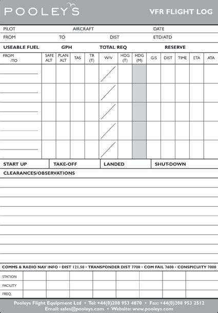 Flight Log Template