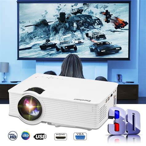 1080p 3D DLP Home Theater Projector Excelvan for Home Theater