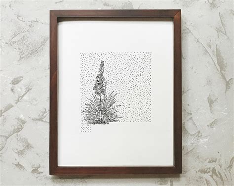 New Mexico Yucca State Flower Drawing Giclee Print