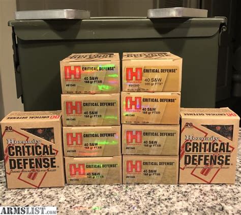 ARMSLIST - For Sale: Hornady Critical Defense 40 cal