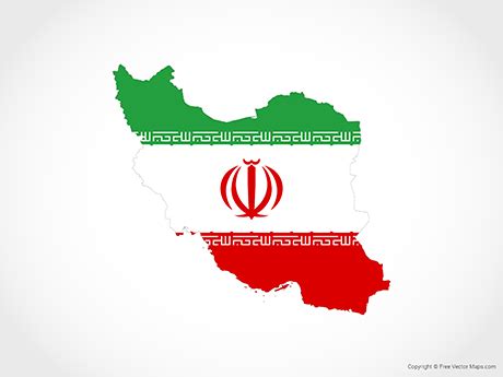 Iran Map With Flag