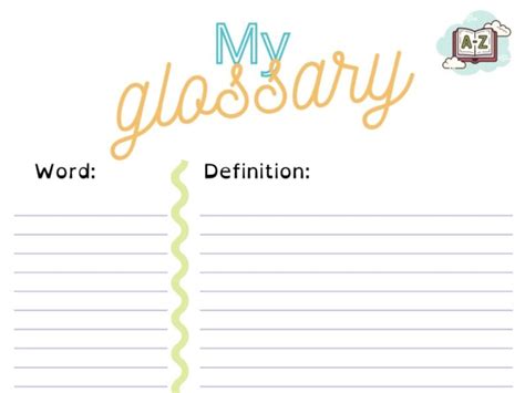 Pastel Make Your Own Glossary Template! | Teaching Resources