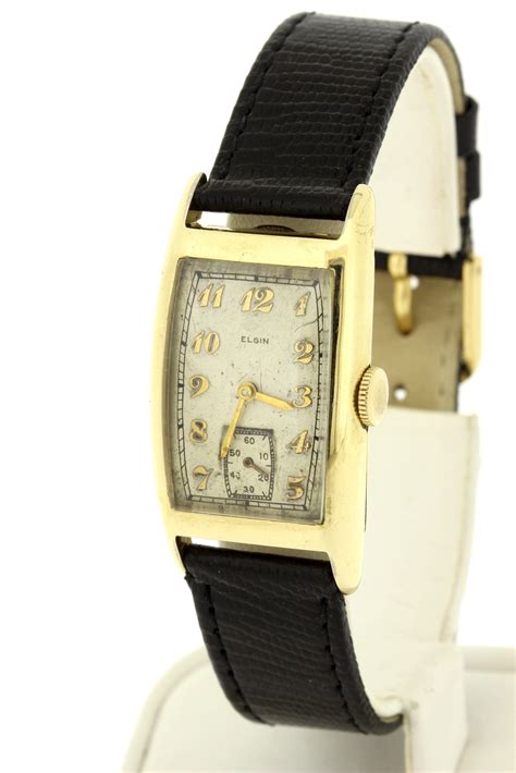 10K Gold Filled Elgin Wrist Watch Vintage 17 Jeweled Movement Rectangular Case - Timekeepersclayton