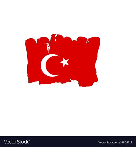 Turkey flag painted by brush hand paints art flag Vector Image