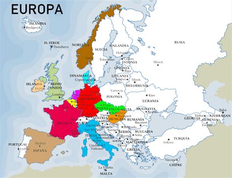 Mapa Politico De Europa Occidental