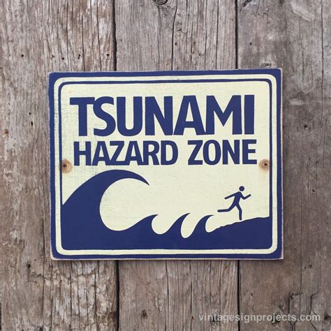 Look Vintage, Vintage Signs, Stick Figure Running, Tsunami Warning ...