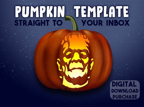 PUMPKIN CARVING STENCIL Frankenstein Monster Horror Template - Etsy