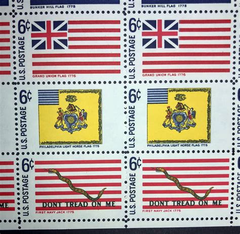 Vintage Stamps HISTORIC FLAGS United States Full Mint, Unused Sheet of ...