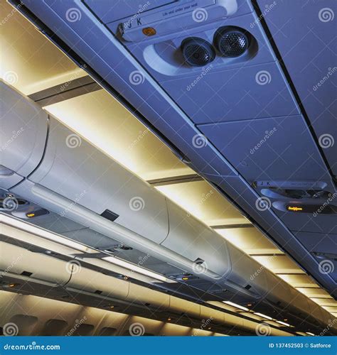 Commercial Aircraft Interior Stock Image - Image of light, travel: 137452503