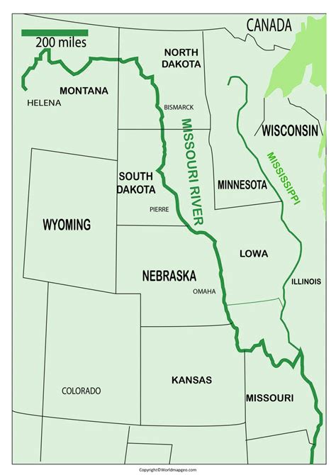 Missouri River Map [Where is Missouri River on a Map]