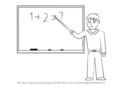 Step by Step How to Draw a Teacher Male : DrawingTutorials101.com