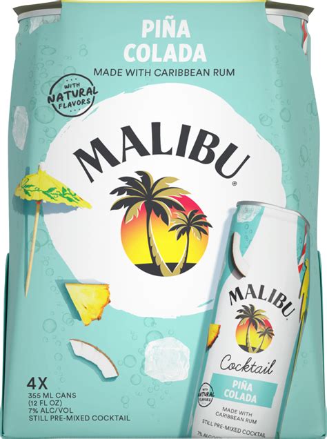 Malibu Pina Colada 4pk Can - Luekens Wine & Spirits