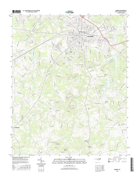 MyTopo Monroe, North Carolina USGS Quad Topo Map