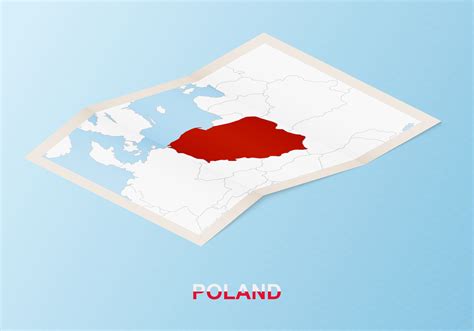 Folded paper map of Poland with neighboring countries in isometric style. 25443337 Vector Art at ...