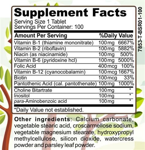 B-100 COMPLEX Ingredients