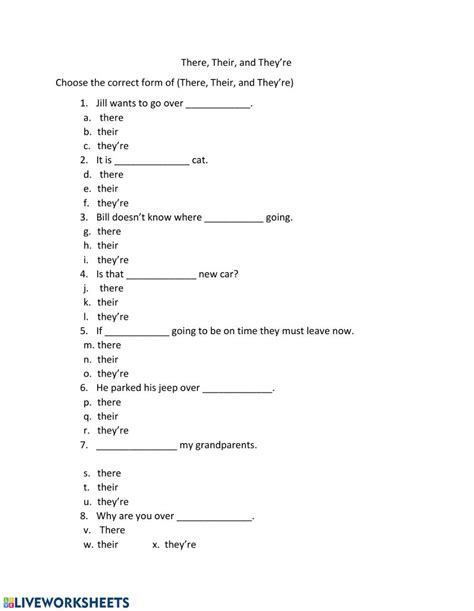 There Their And They Re Worksheet — db-excel.com