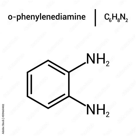 chemical structure of o-Phenylenediamine (C6H8N2) Stock Vector | Adobe Stock