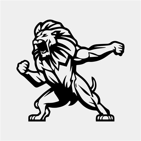 simple black jump high lion , running logo symbol design illustration 21214832 Vector Art at ...