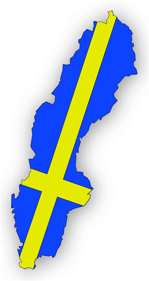 Clipart - Sweden Flag In Sweden Map