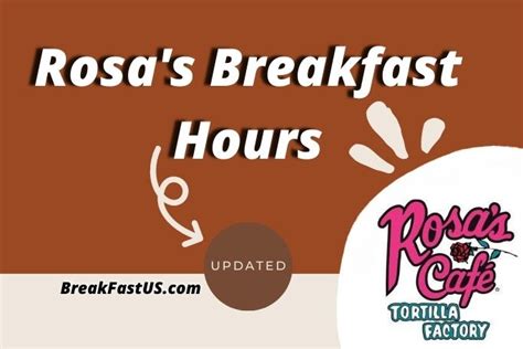 Rosa's Cafe Breakfast Hours 2023 - Menu Guide (Updated)