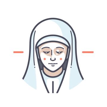 Nun Icon Icon On A White Background Vector, Nun, Lineal Icon, Flat Icon PNG and Vector with ...