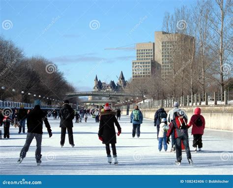 Skating on the Rideau Canal during Winterlude in Ottawa, Canada ...