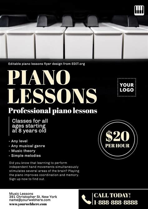 Piano Lesson Flyer Template Free