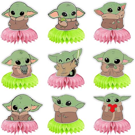 Amazon.com: 9PCS Baby Yoda Birthday Decorations,Baby Yoda Birthday ...