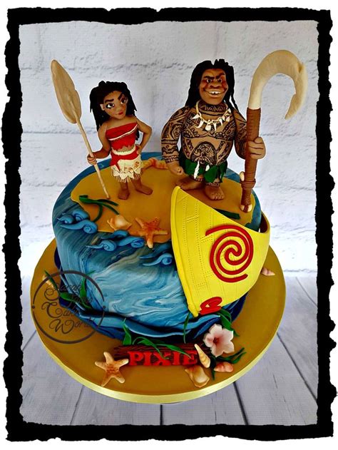 Moana and Maui cake | Cake, Birthday cake, Desserts