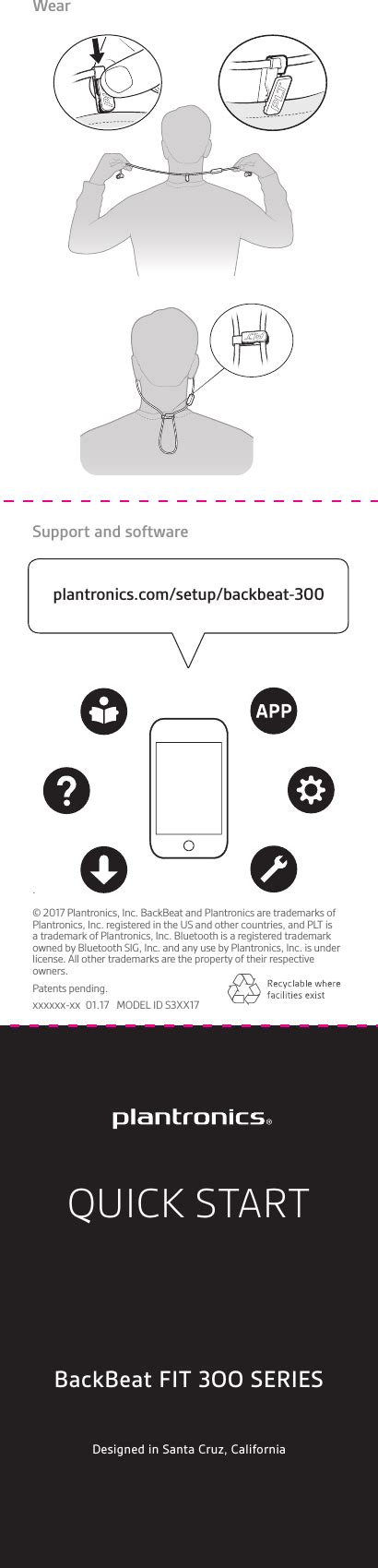 Plantronics S3XX17 Bluetooth headset User Manual BB300 TAG 3 panel v6 indd